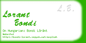 lorant bondi business card